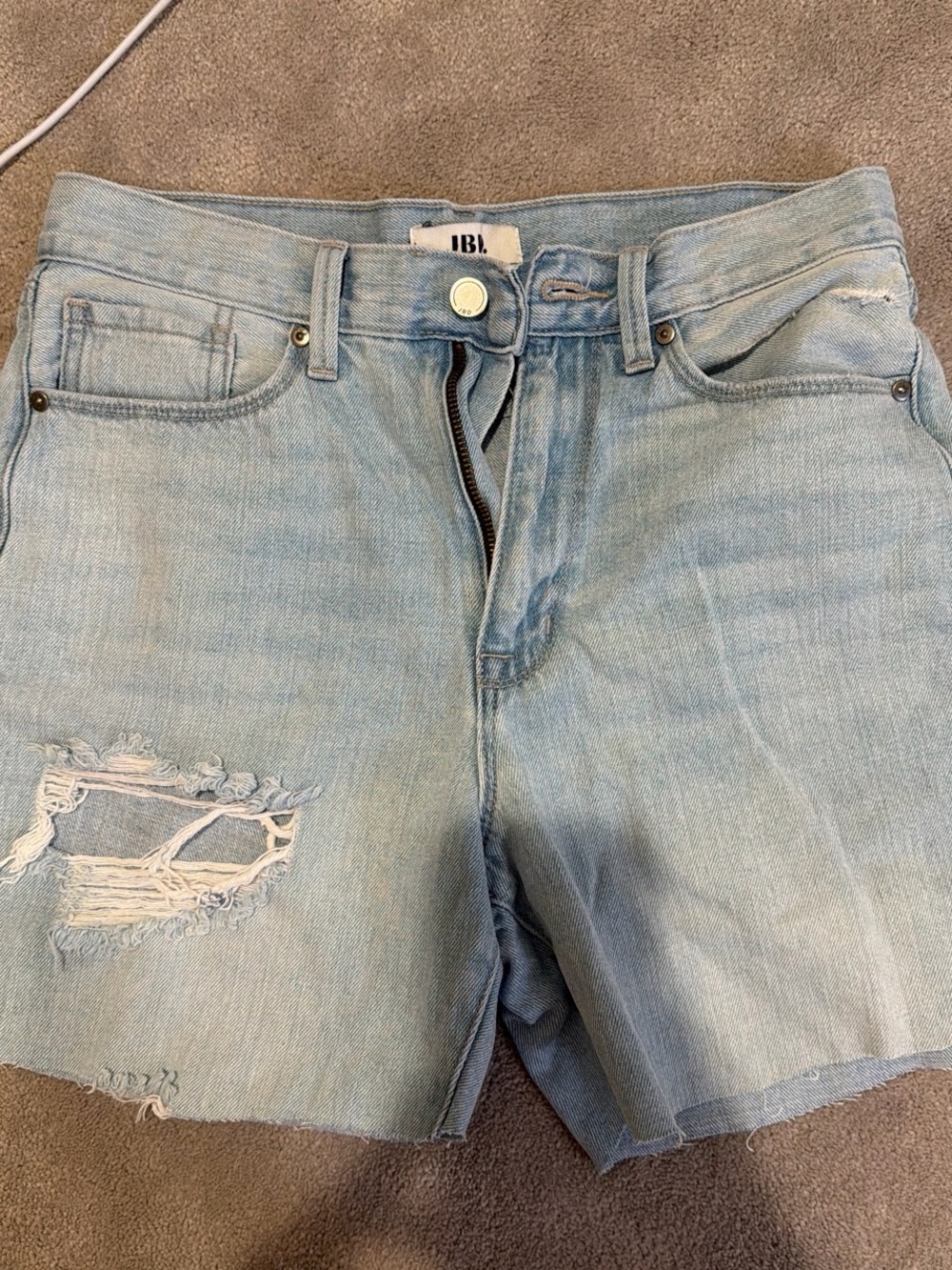 Just Black Light Wash Distressed Jean Shorts